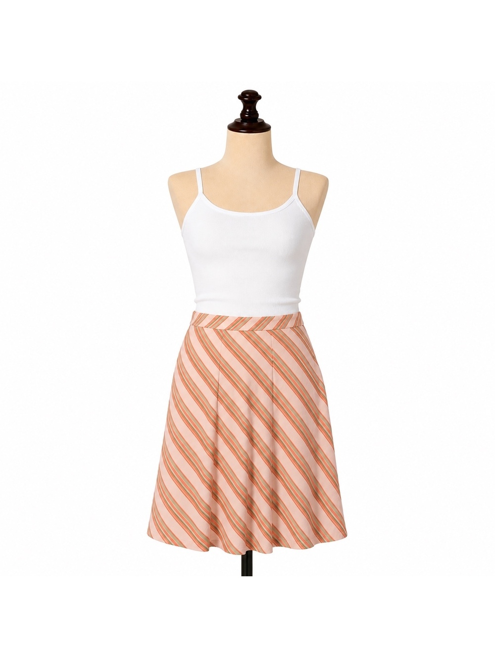 Banana Republic Y2K 2004 Pink Sage Stripe A-Line Skirt Coquette Sz 2